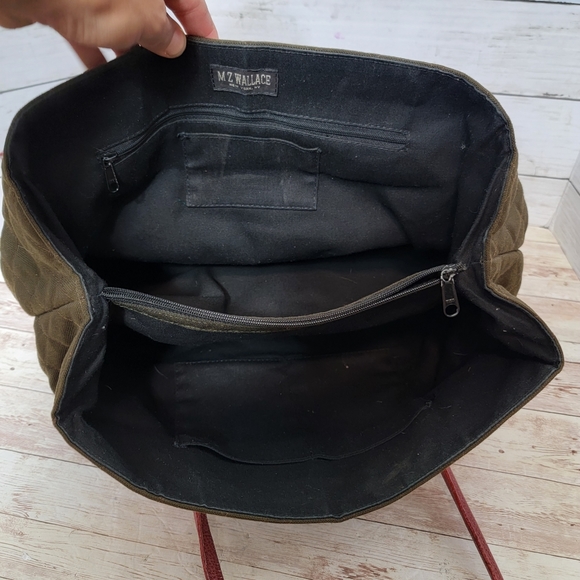 MZ Wallace quilted brown and pink satchel handbag - Picture 13 of 15